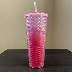 Starbucks China Gradient Peach Pink Glitter Studded Tumbler